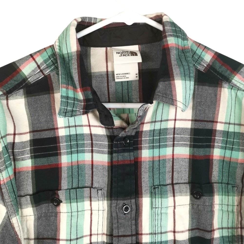 The North Face Shirt Mens Multicolor Plaid Flannel Long Sleeve Size M PIT 22in - Picture 3 of 5